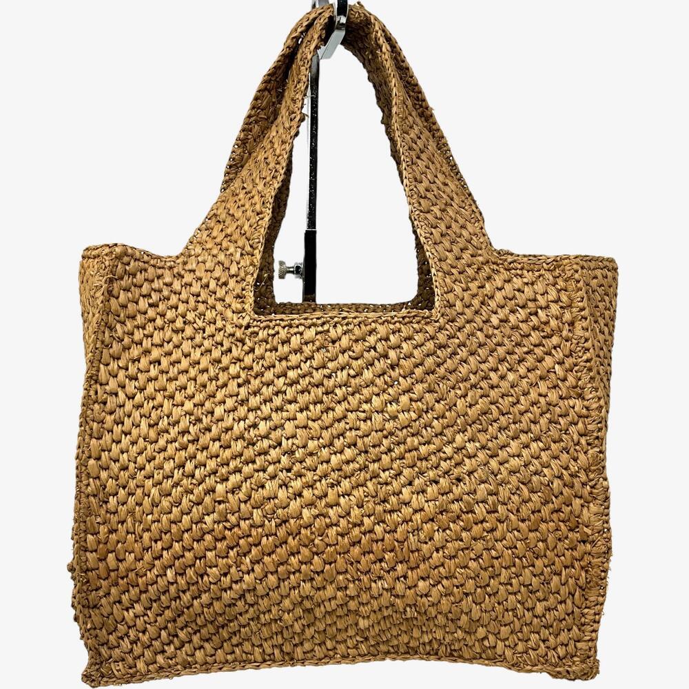 Hat Attack Mini Lulu Tote Raffia Bag Womens Small Brown Woven Straw Handbag